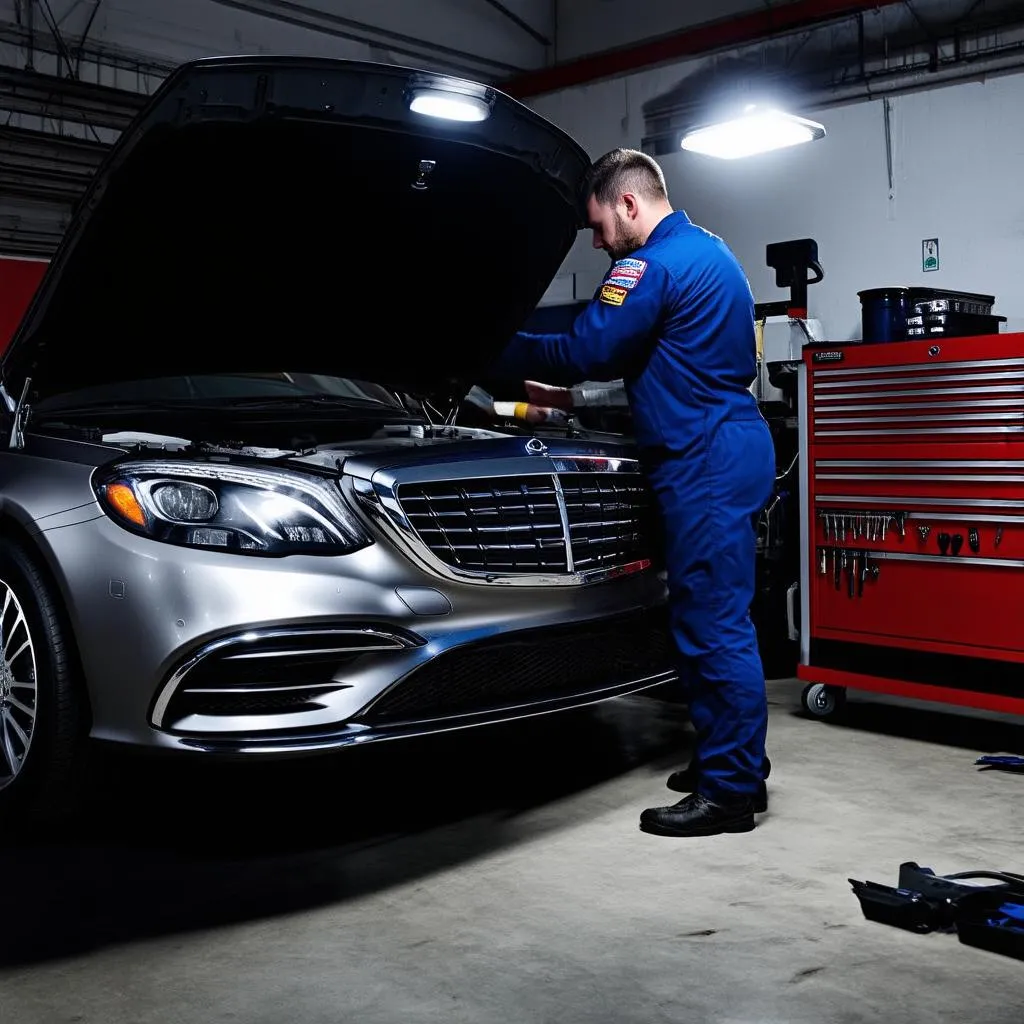 Mercedes Mechanic Working