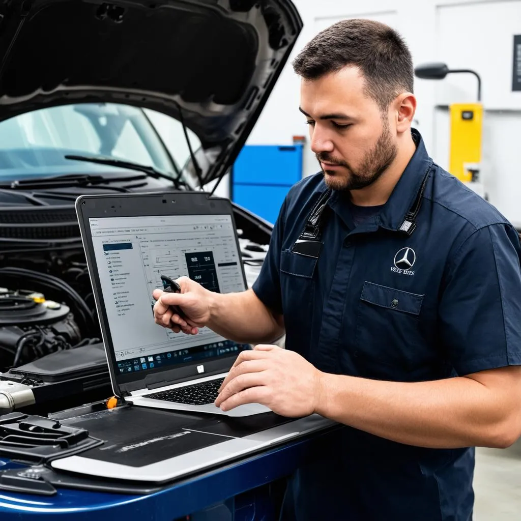 Mercedes Mechanic at Work