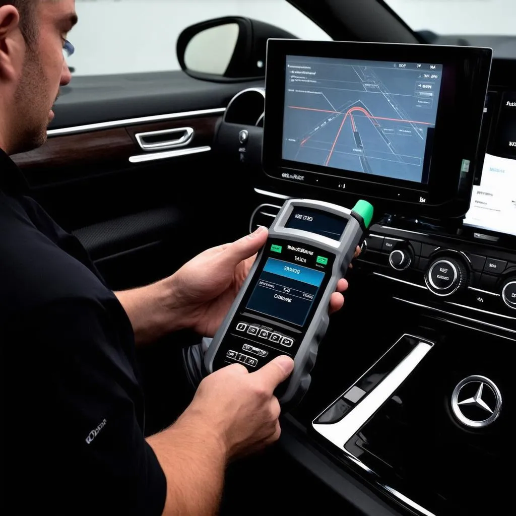 Mercedes-Benz Technician Performing a Software Update