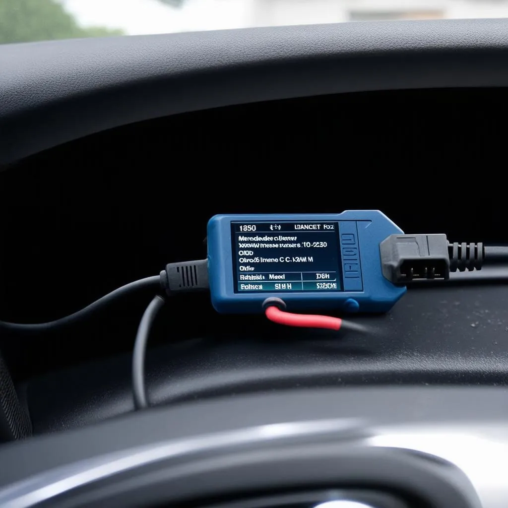 OBD-II Scanner Connected to Mercedes C230