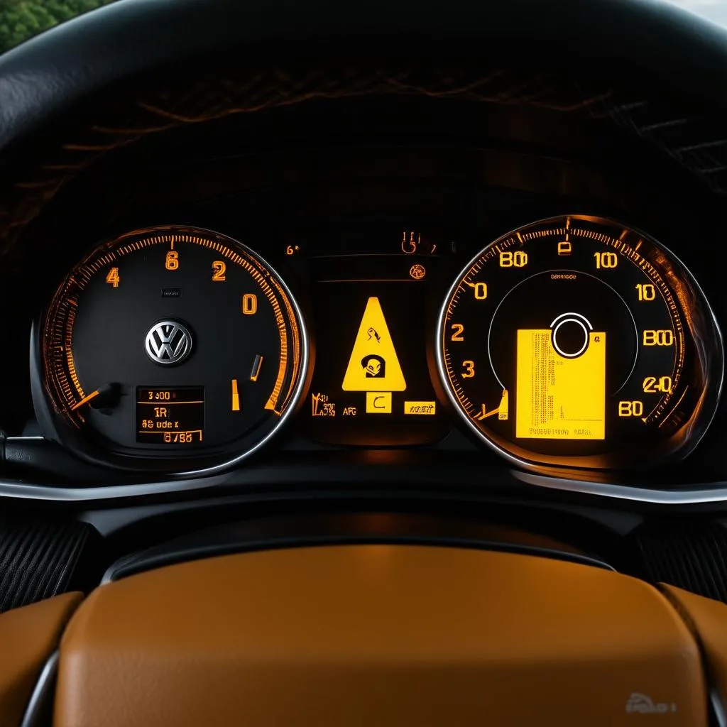 VW Polo 6R Dashboard with a Warning Light