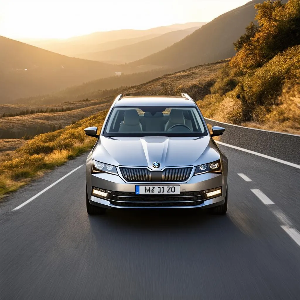 Skoda Octavia on Mountain Road