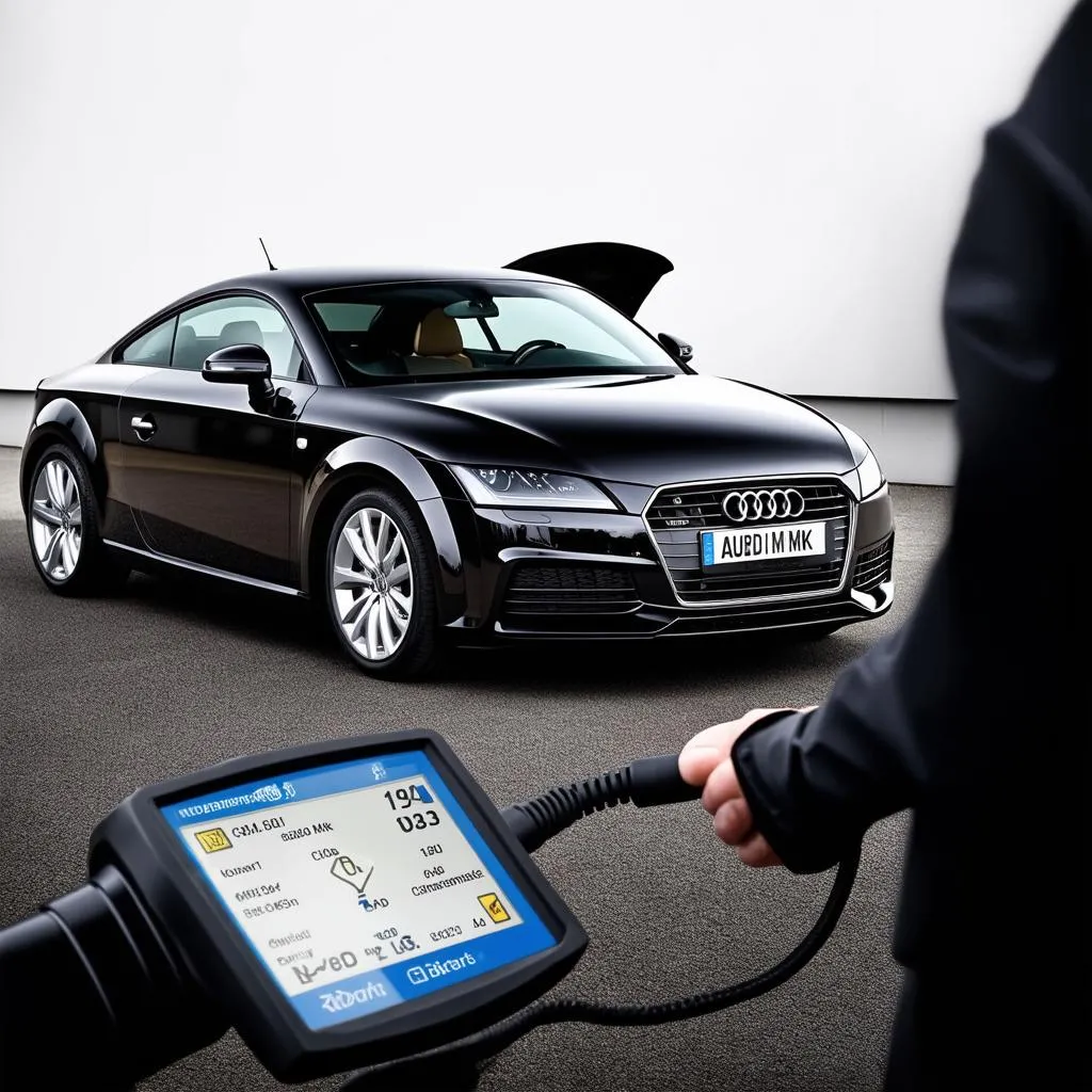 Audi TT Mk3 connected to a diagnostic scanner