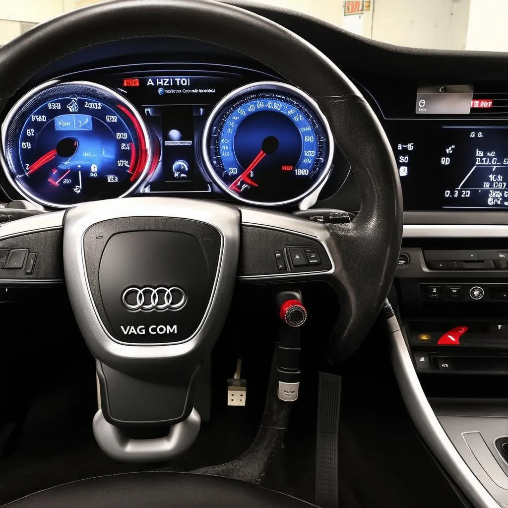 Audi TT Mk2 interior with vag com interface connected