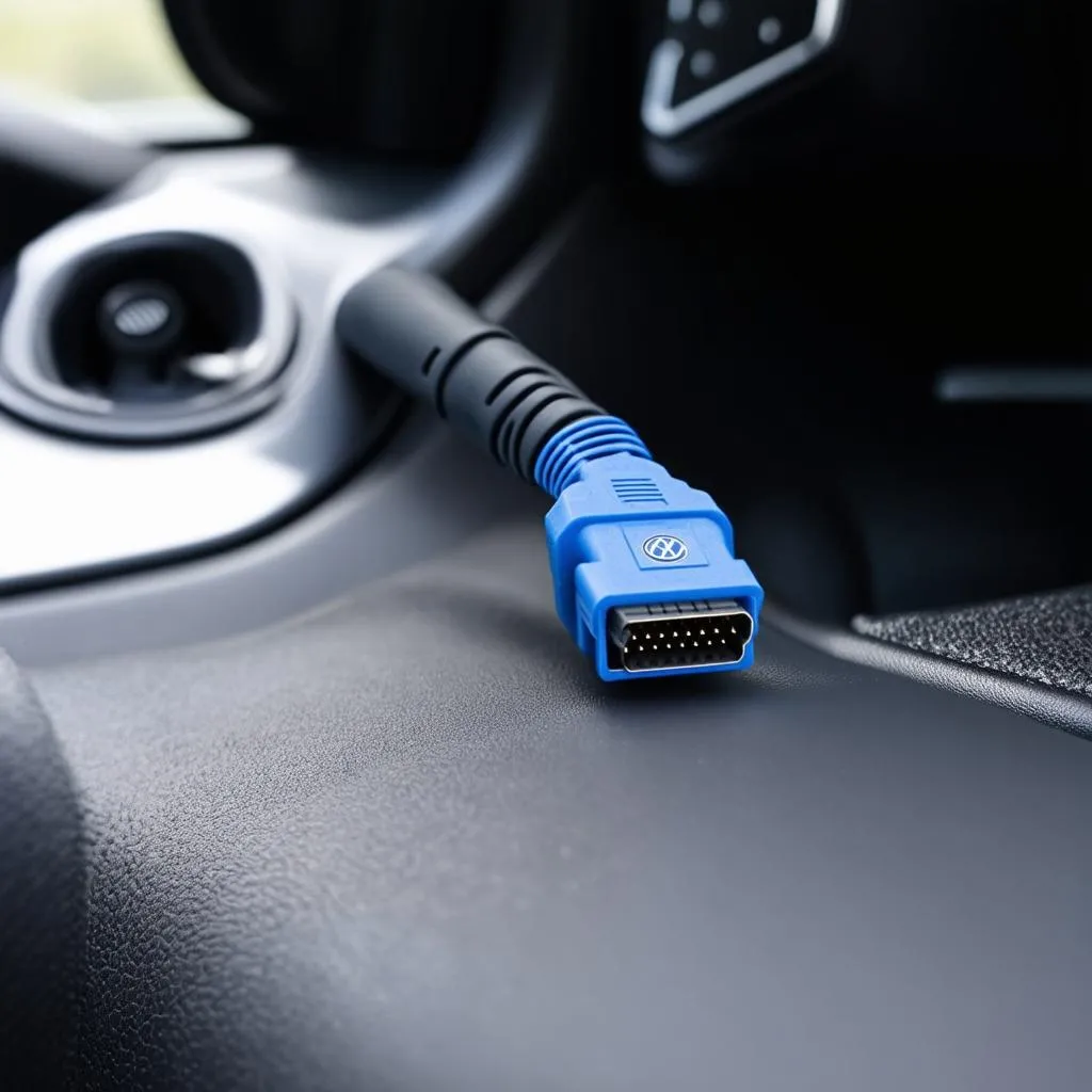 VAG-COM Cable connected to a car