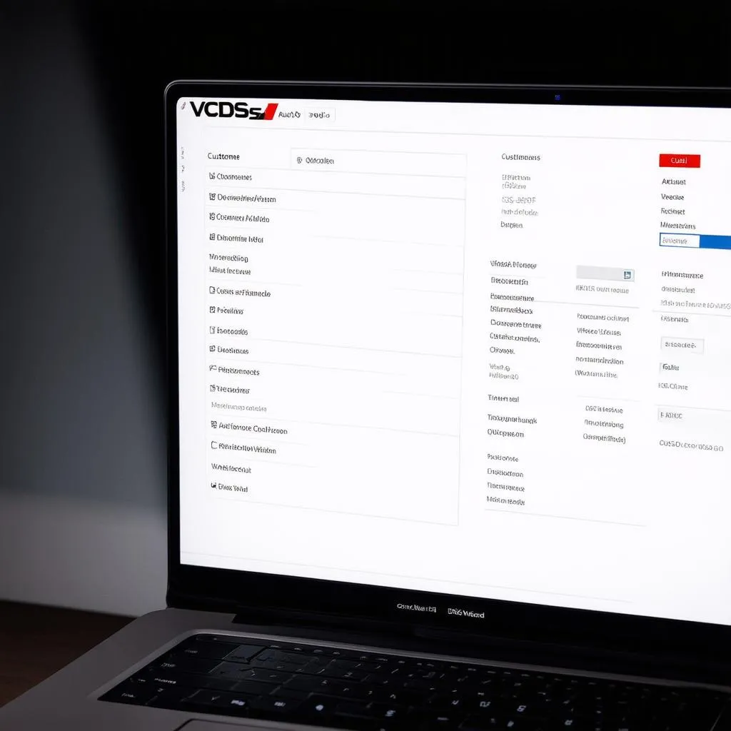 VCDS software interface on a laptop screen