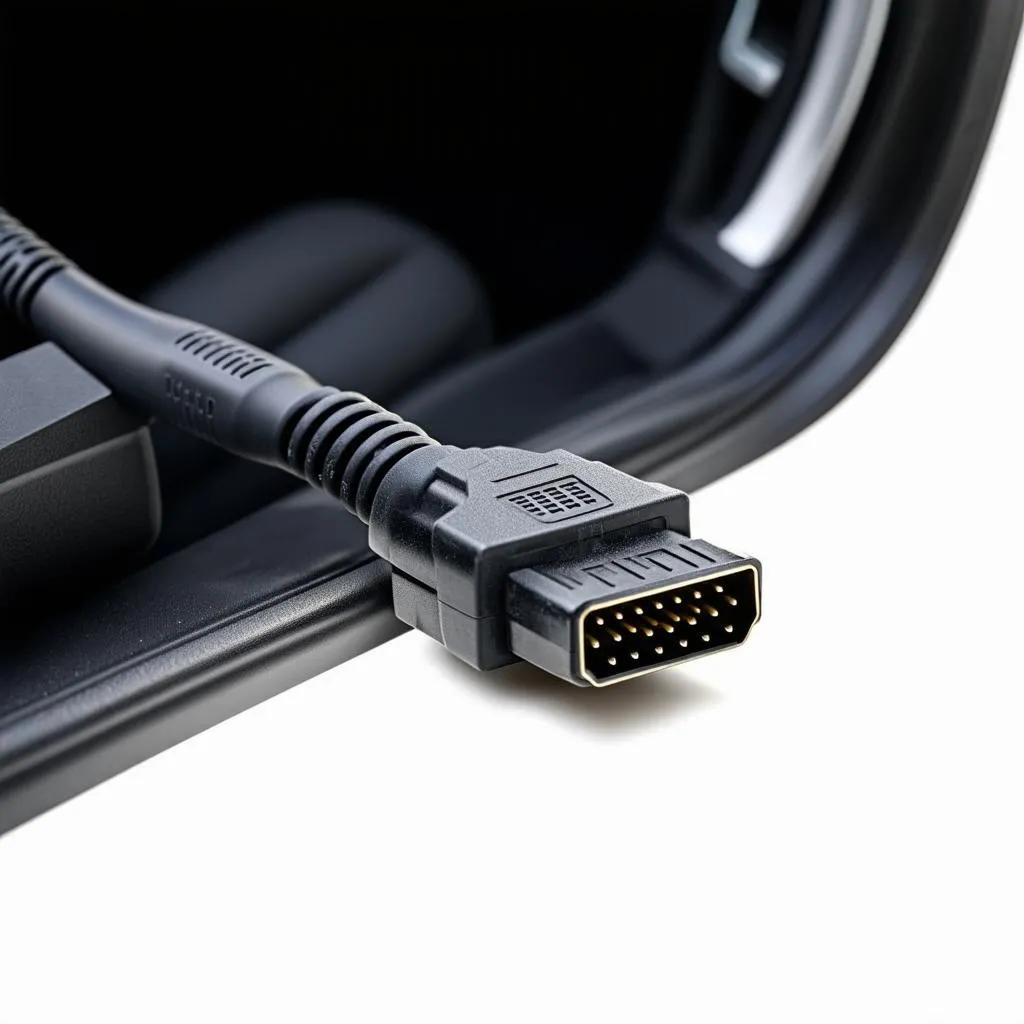 VCDS Cable Connected to Car