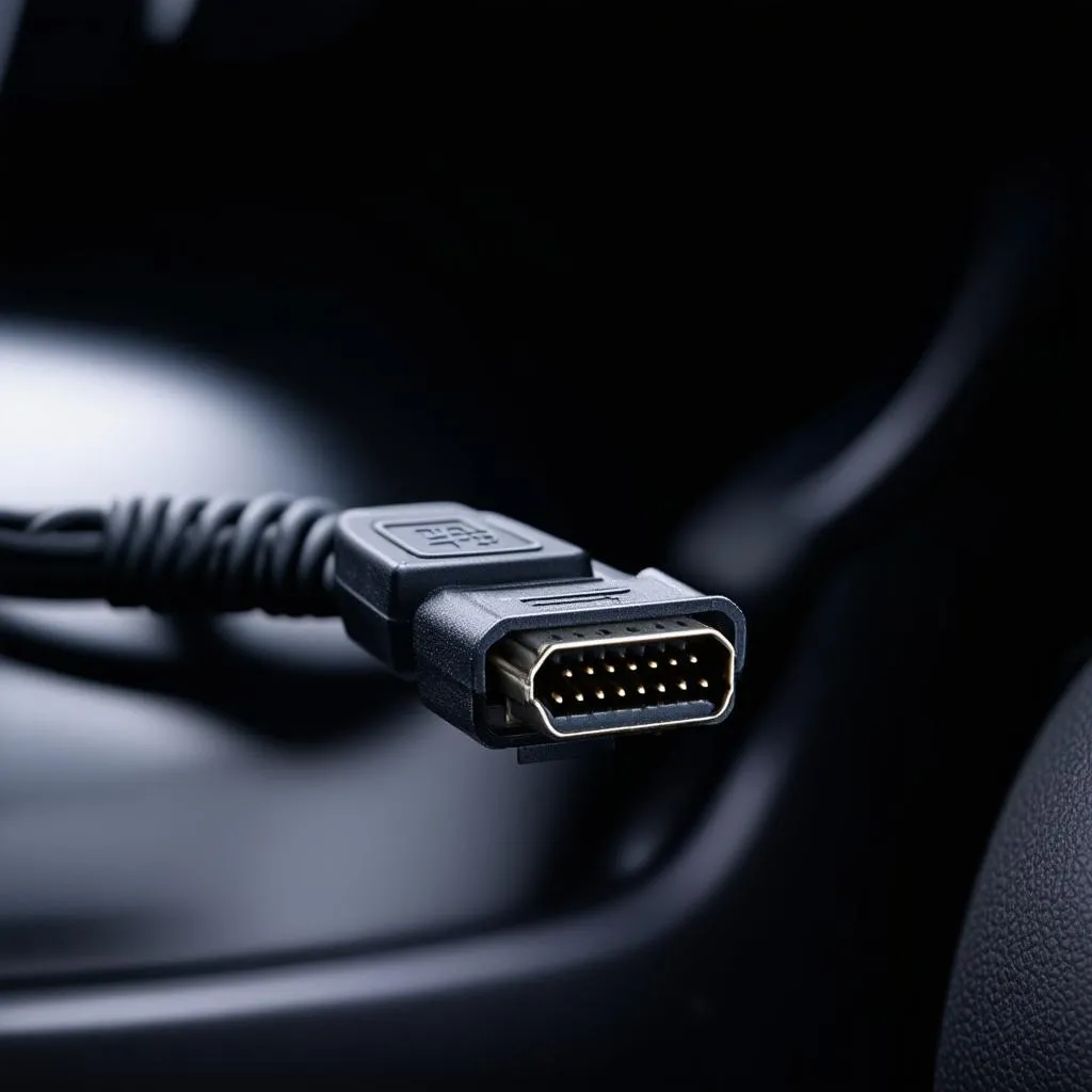 VCDS Cable Connected to Car