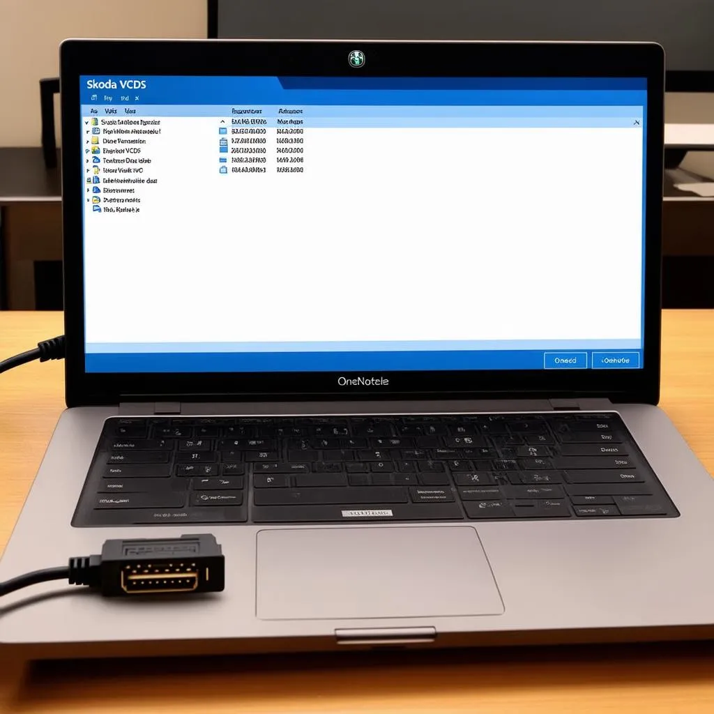 Skoda VCDS on a laptop