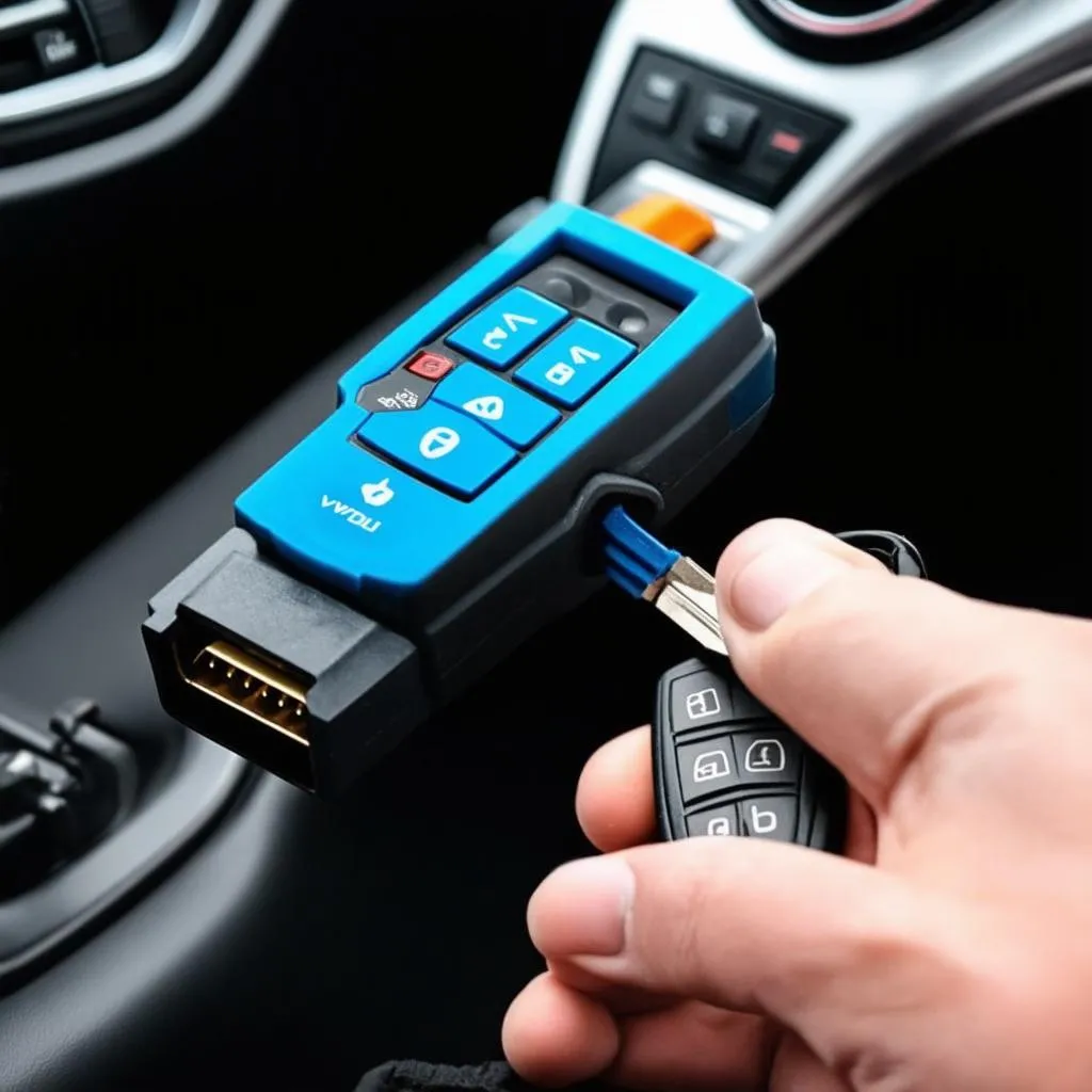 VVDI Key Tool being used for car key programming