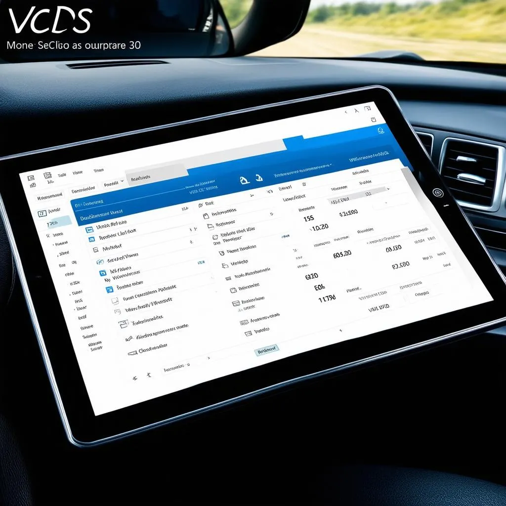 Windows 10 tablet running VCDS software