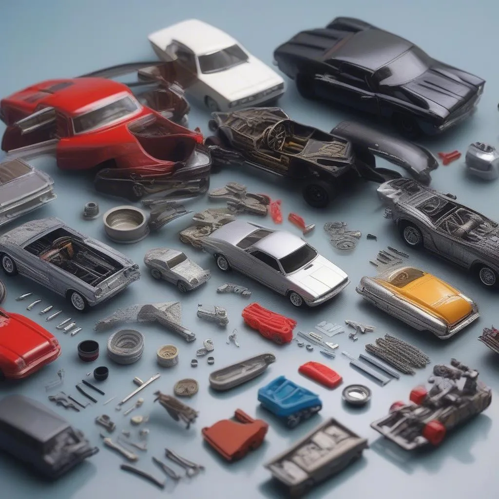 Close-up of 1/24 Scale Car Parts