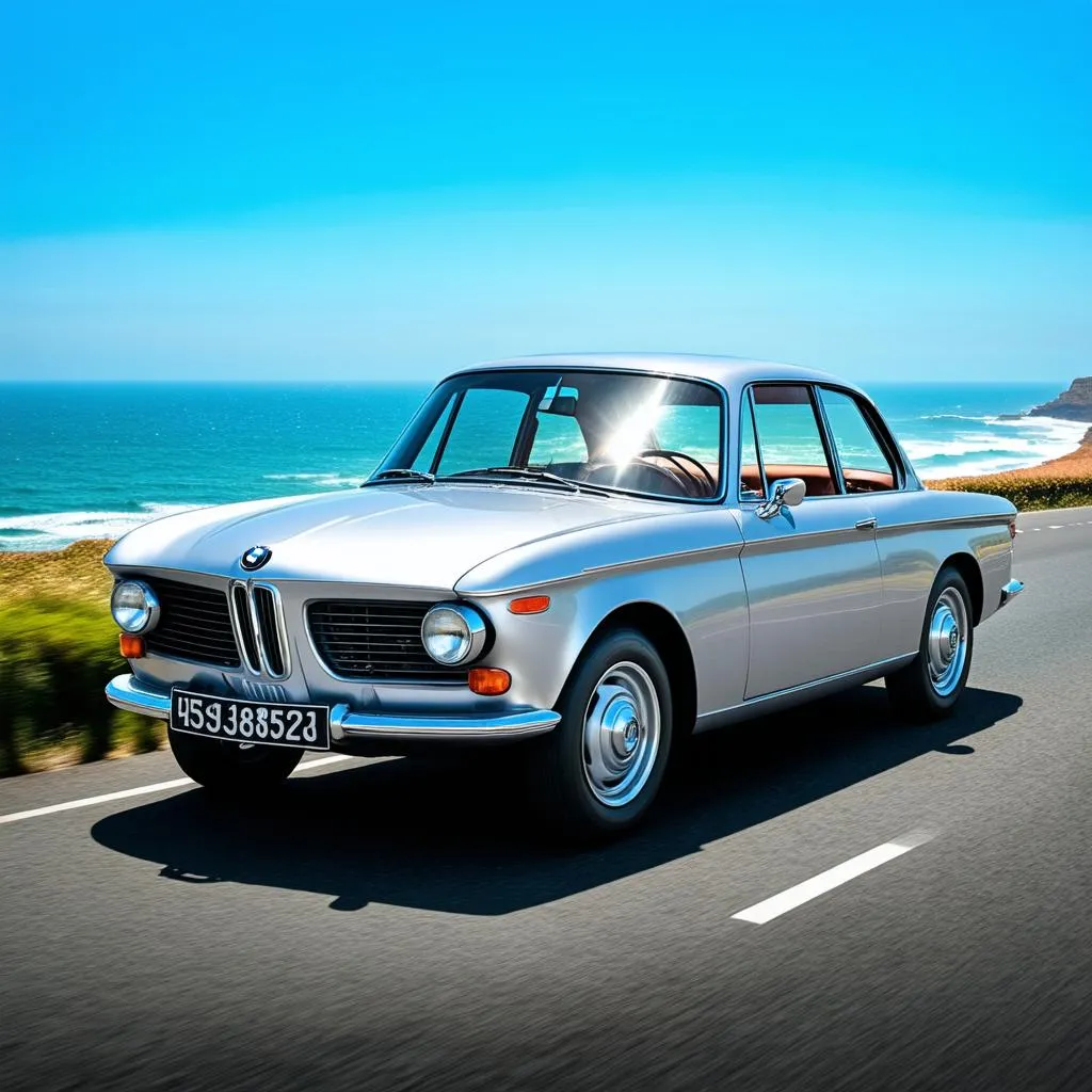 Classic car on scenic drive