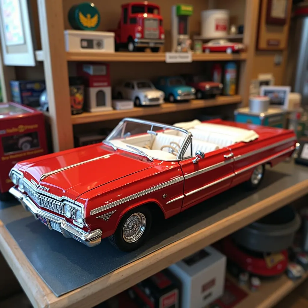 1964 Impala Model Car Kit on Display Shelf