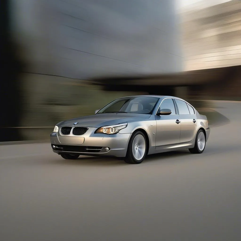 The exterior of a 2007 BMW 5 Series, showcasing its sleek design and powerful stance.