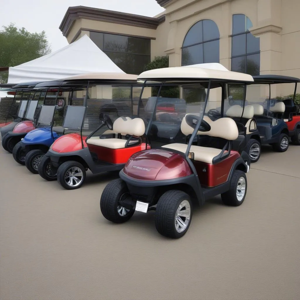 A dealership showcasing a 2007 Club Car Precedent for sale