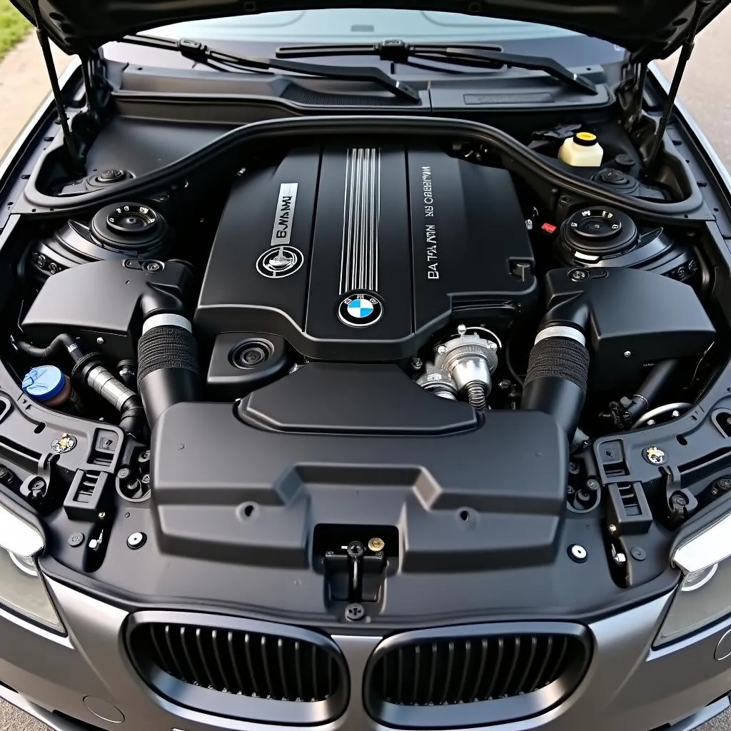 2008 BMW 535i engine bay