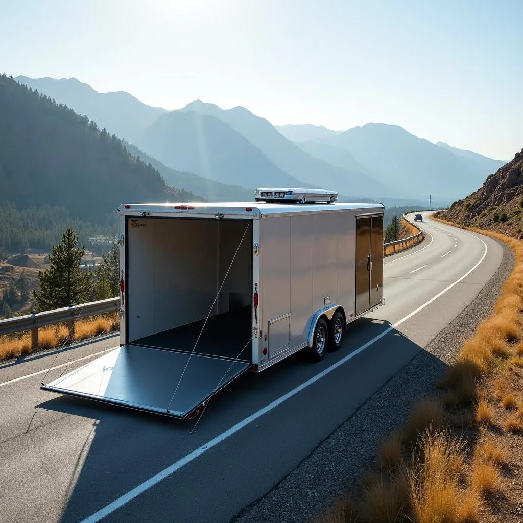 24 Foot Car Hauler On The Road