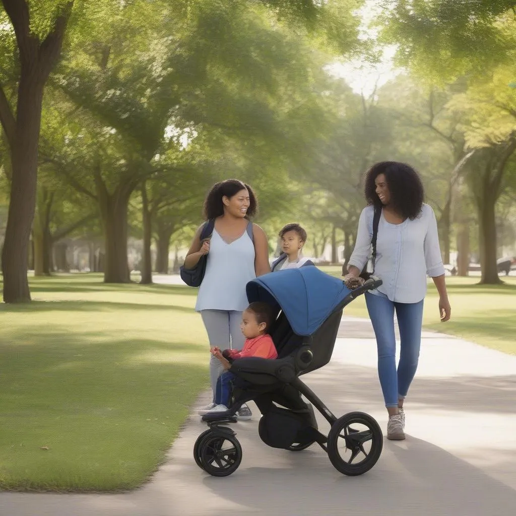 3-wheel stroller and car seat