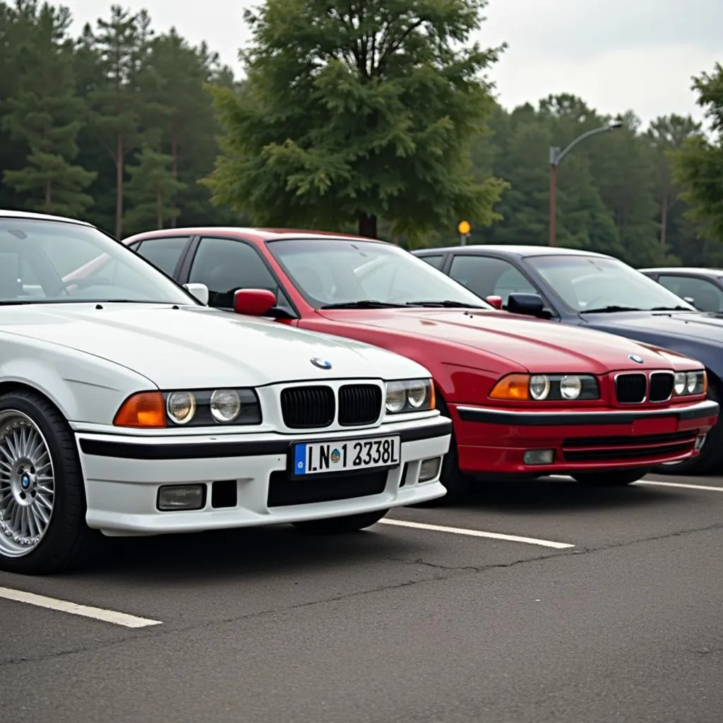 90s BMW Lineup Parked