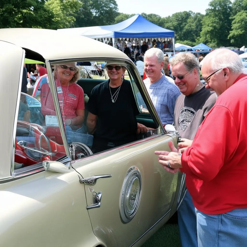 Attendees at the Far Hills Car Show