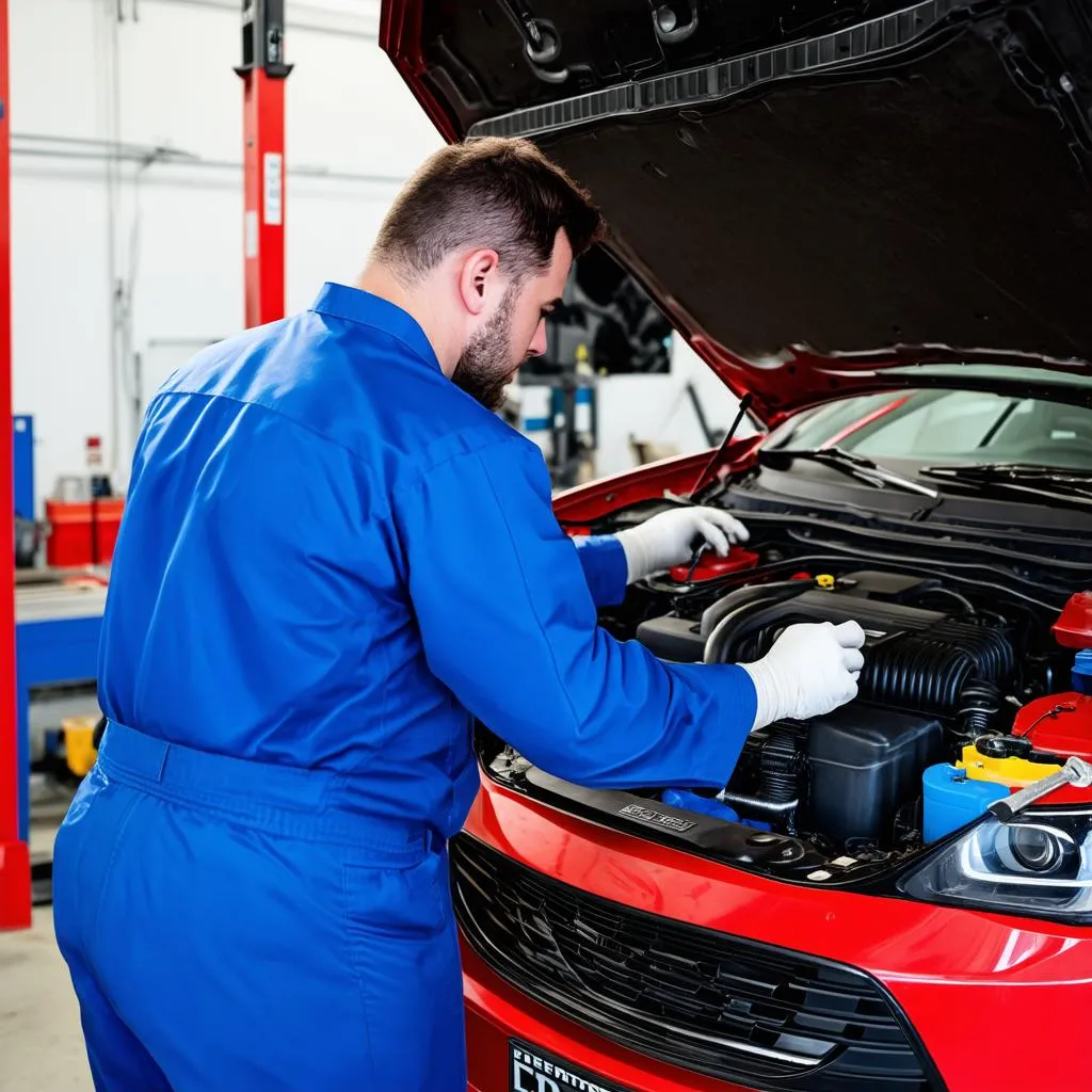 Car Mechanic Working