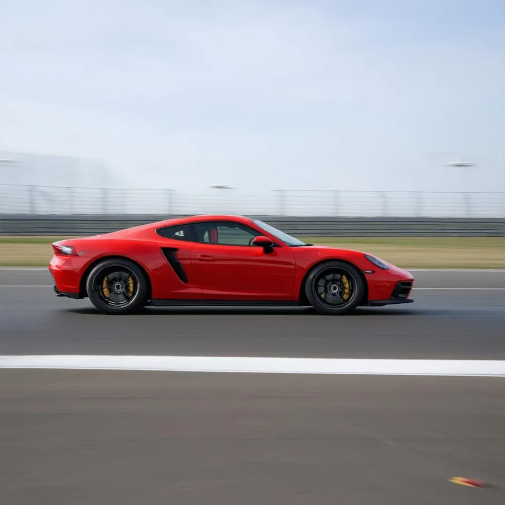 Sports car captured with a telephoto lens