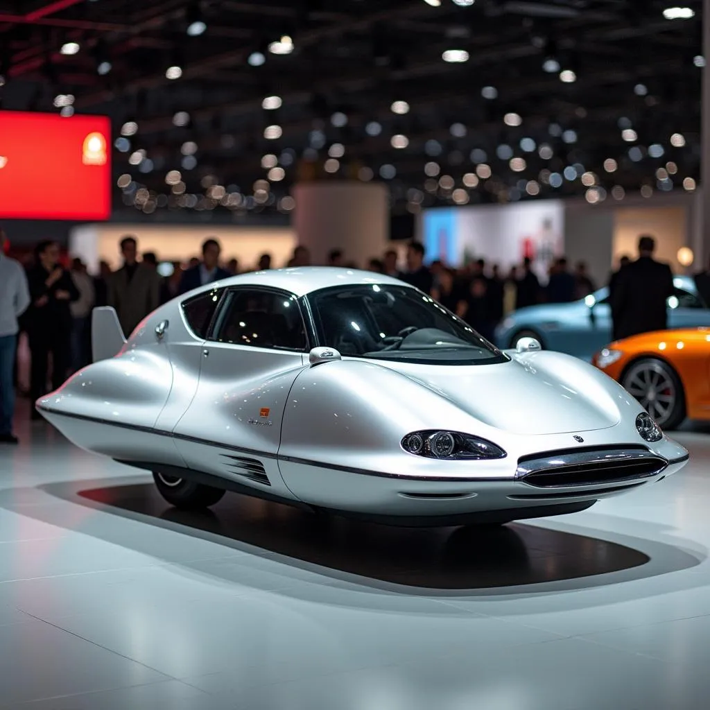 Air Car Prototype at an Exhibition