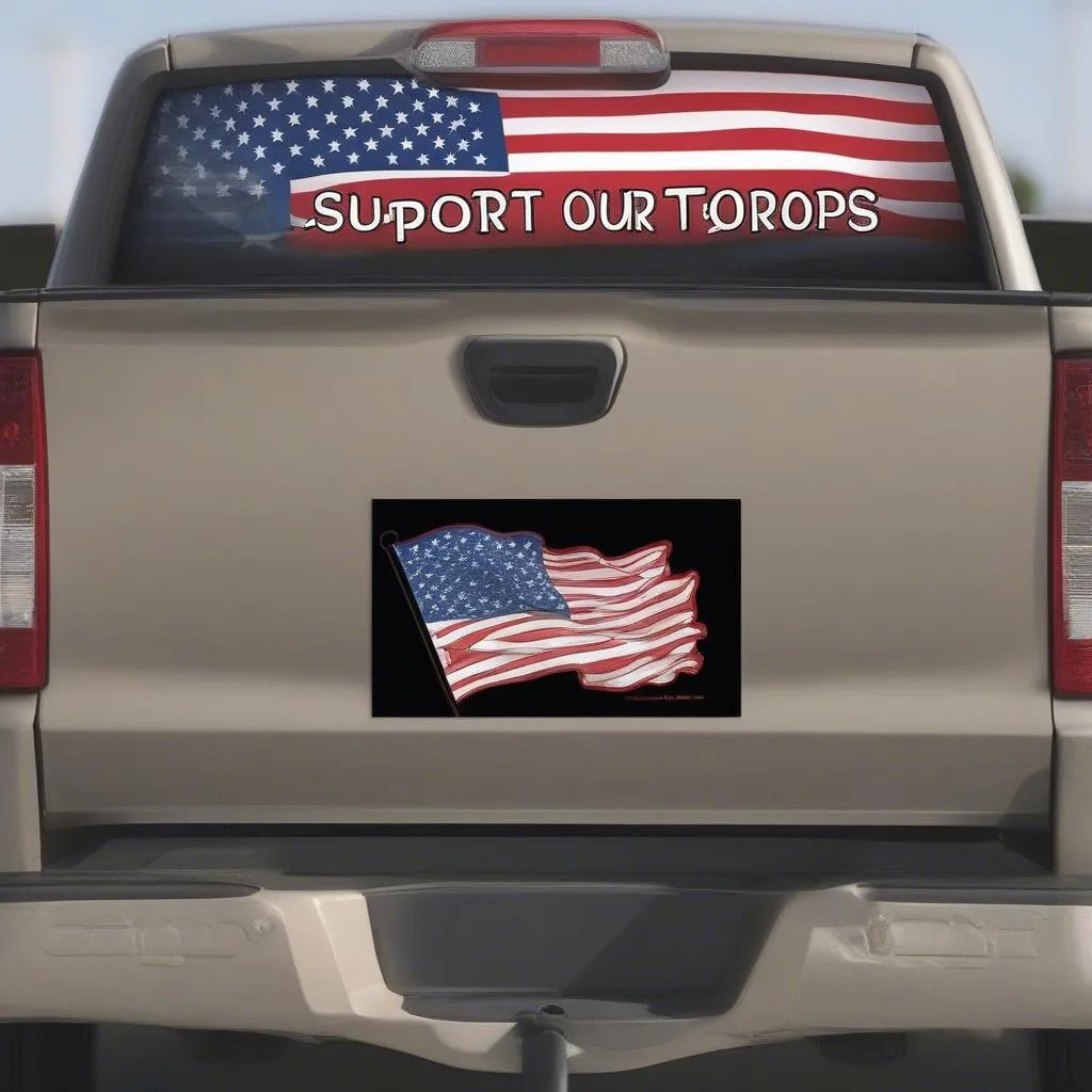 American flag car sticker with