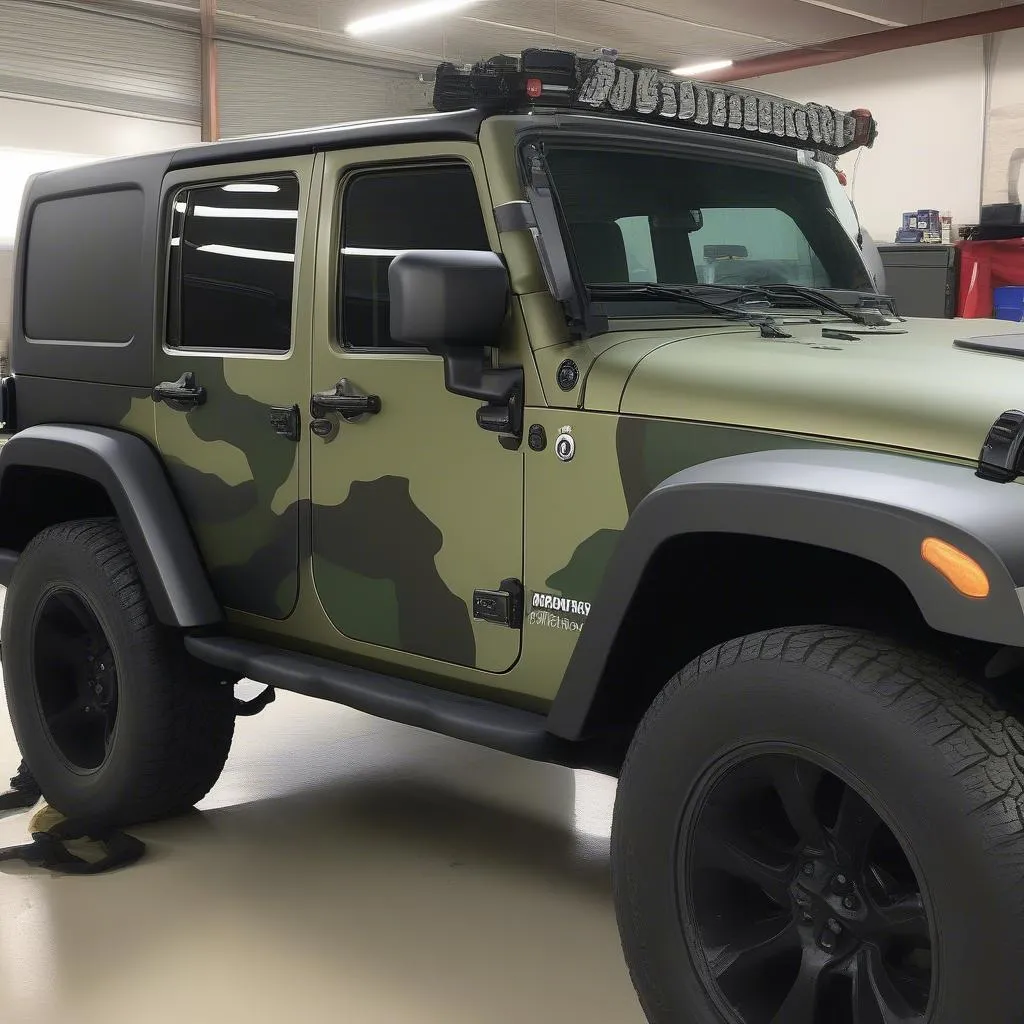 Army Car Wrap Installation