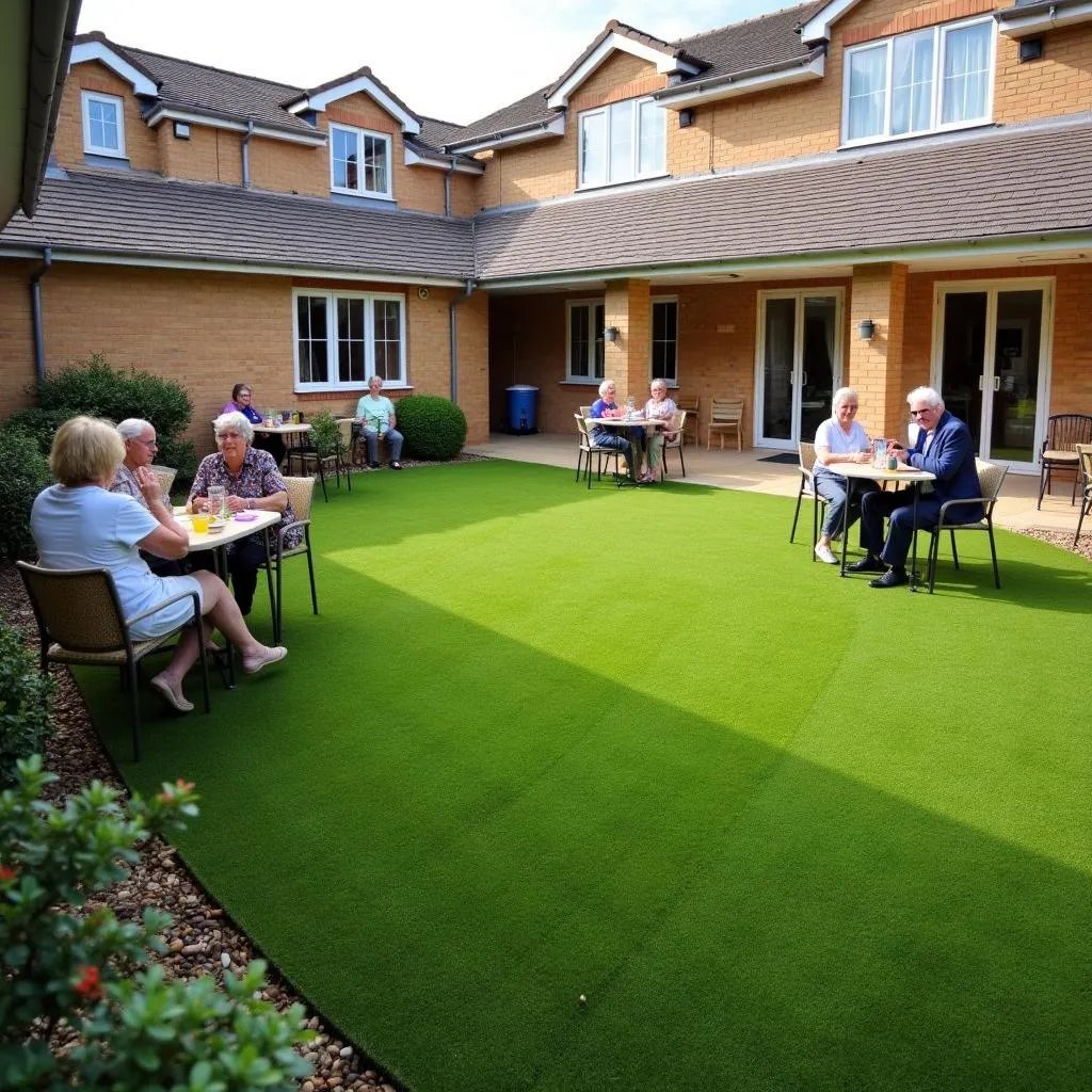 Artificial Grass Installed in the Courtyard of an Aged Care Facility