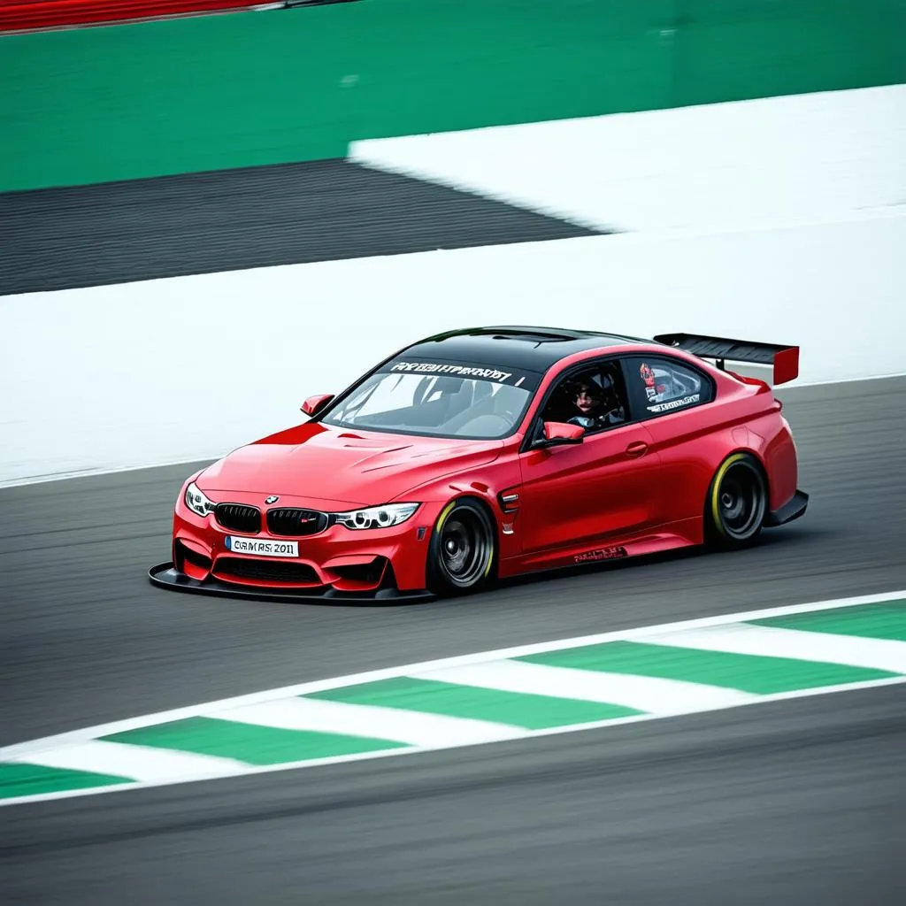 BMW M3 racing on track