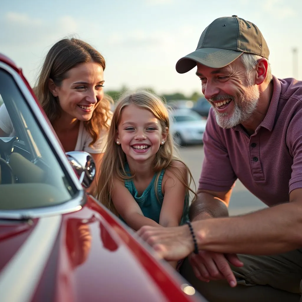 Family attending a car show in St. Cloud, MN