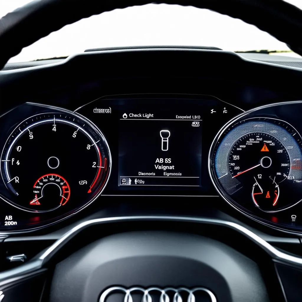 Audi Q7 Dashboard with Warning Lights