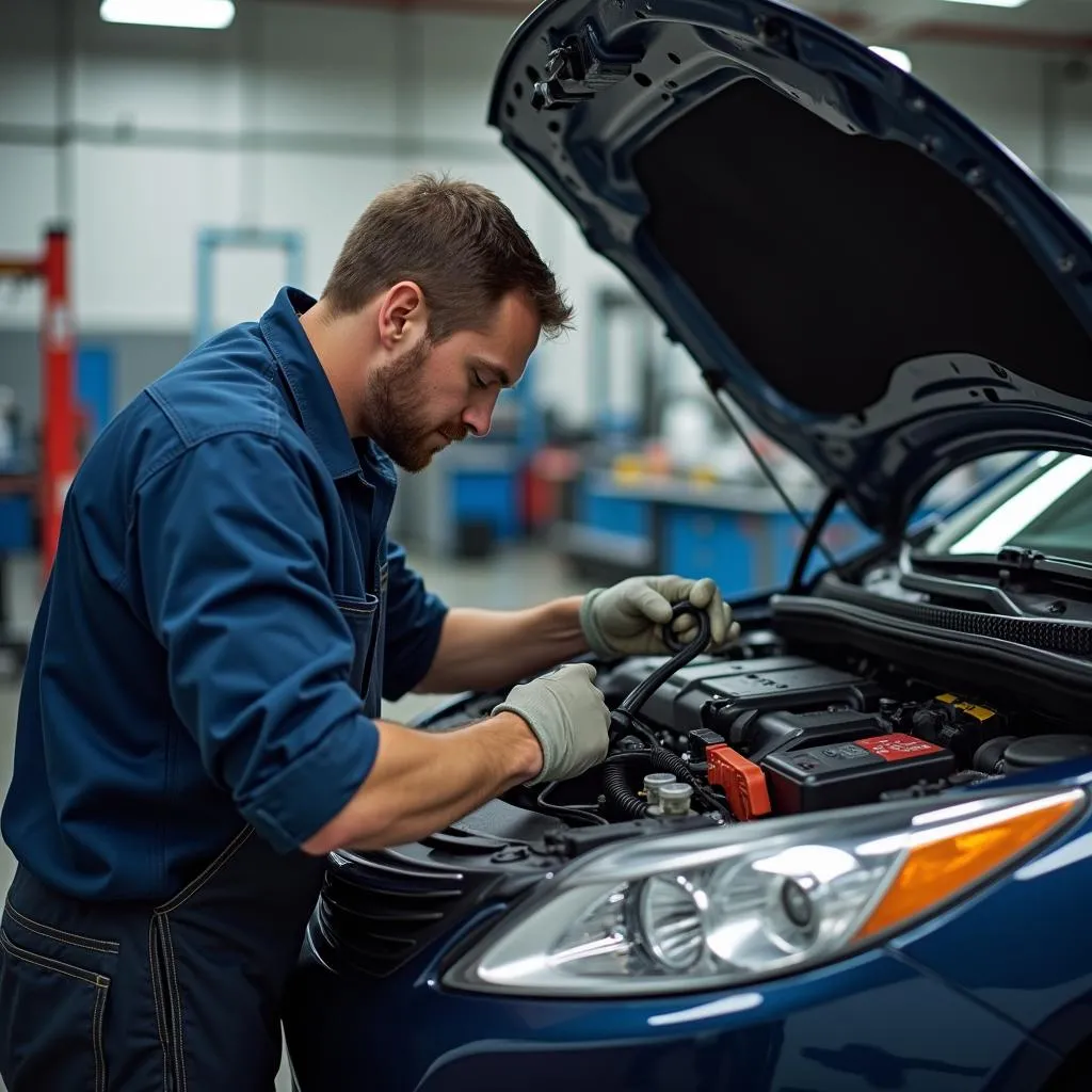 Skilled Automotive Electrician at Work