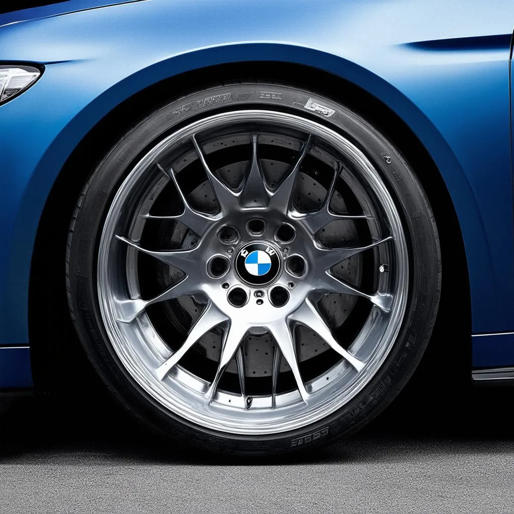 Close-up shot of BBS LM wheels on a BMW