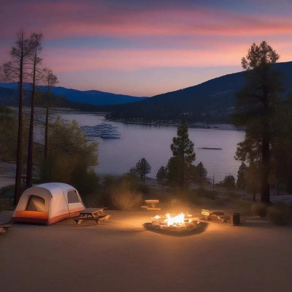 Big Bear Lake Campground with Mountain Views