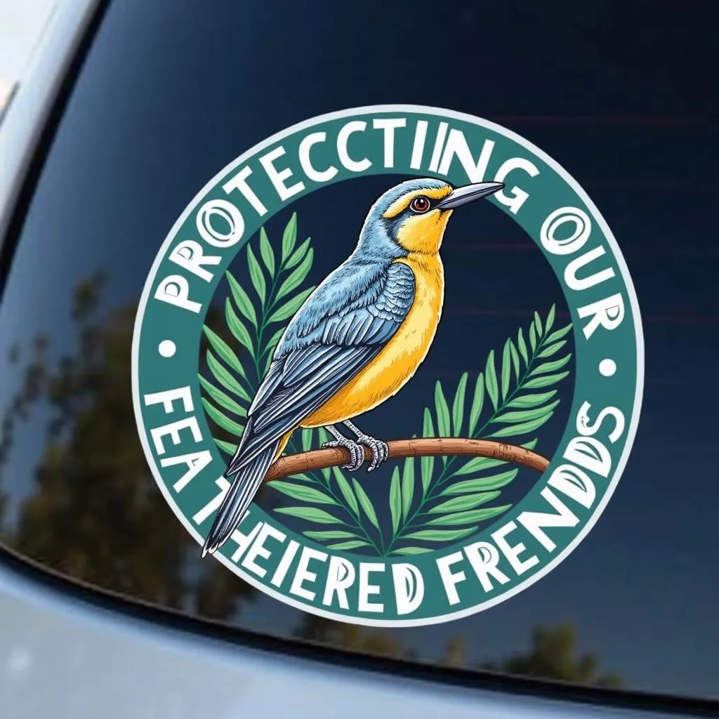 Bird Car Decal Supporting Conservation