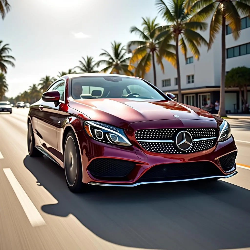 Black Cherry Mercedes-Benz C-Class in Miami