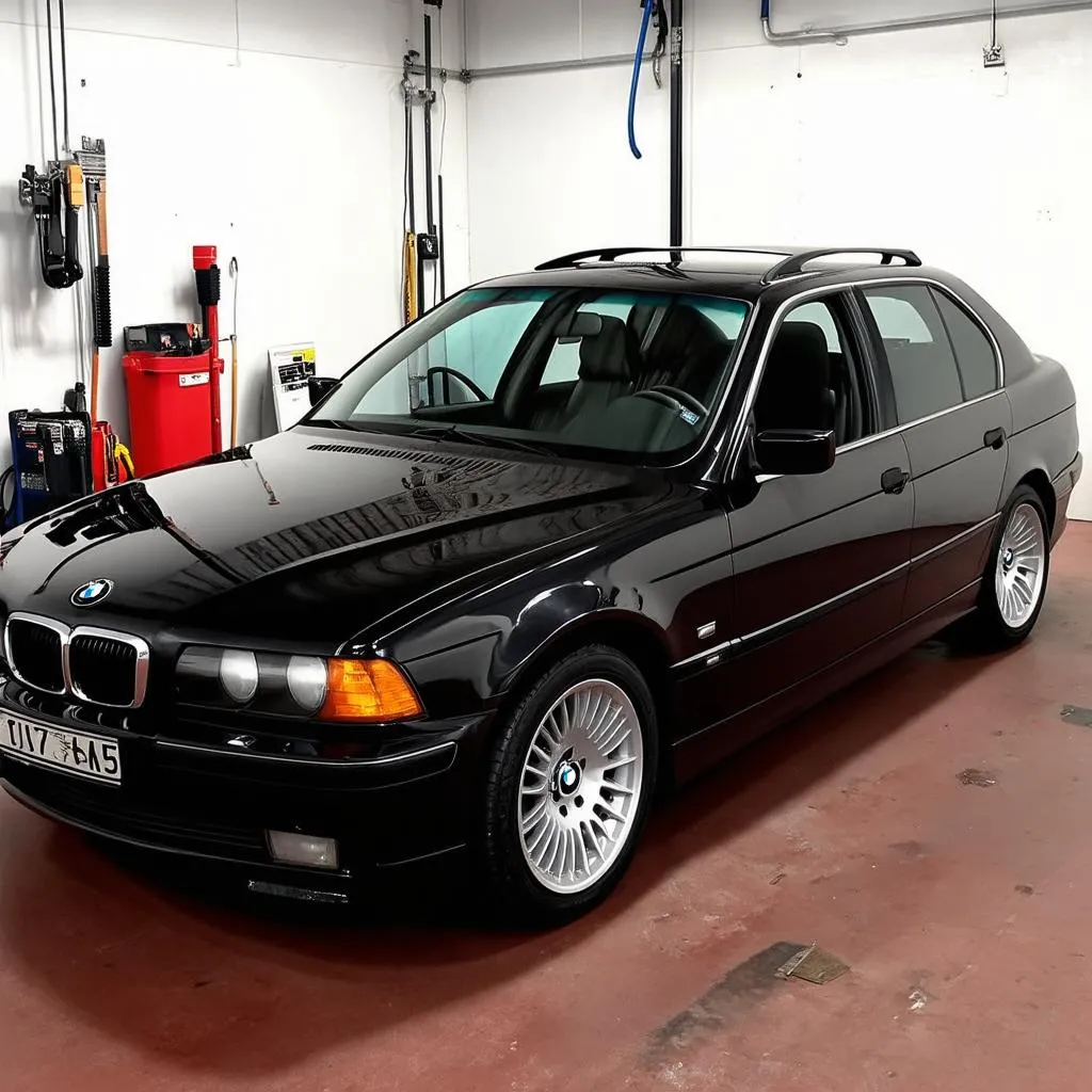 Black BMW E39 Garage