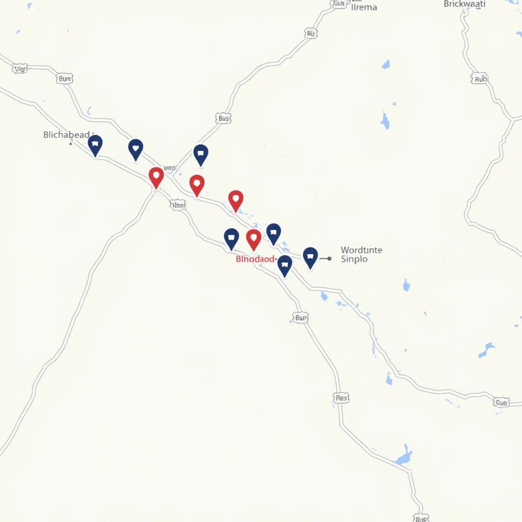 Map of Blue Ridge, Georgia, highlighting urgent care centers