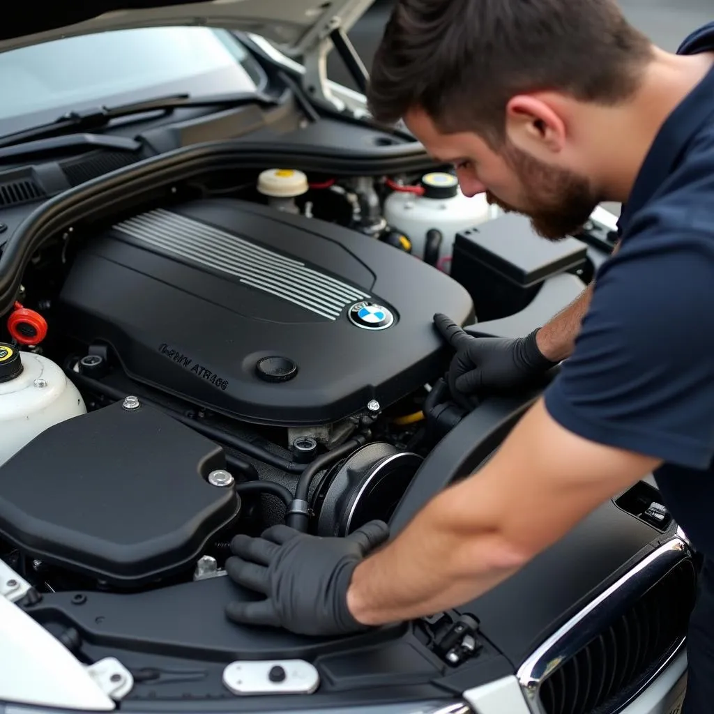 Detailed View of a BMW 3 Series Engine Bay