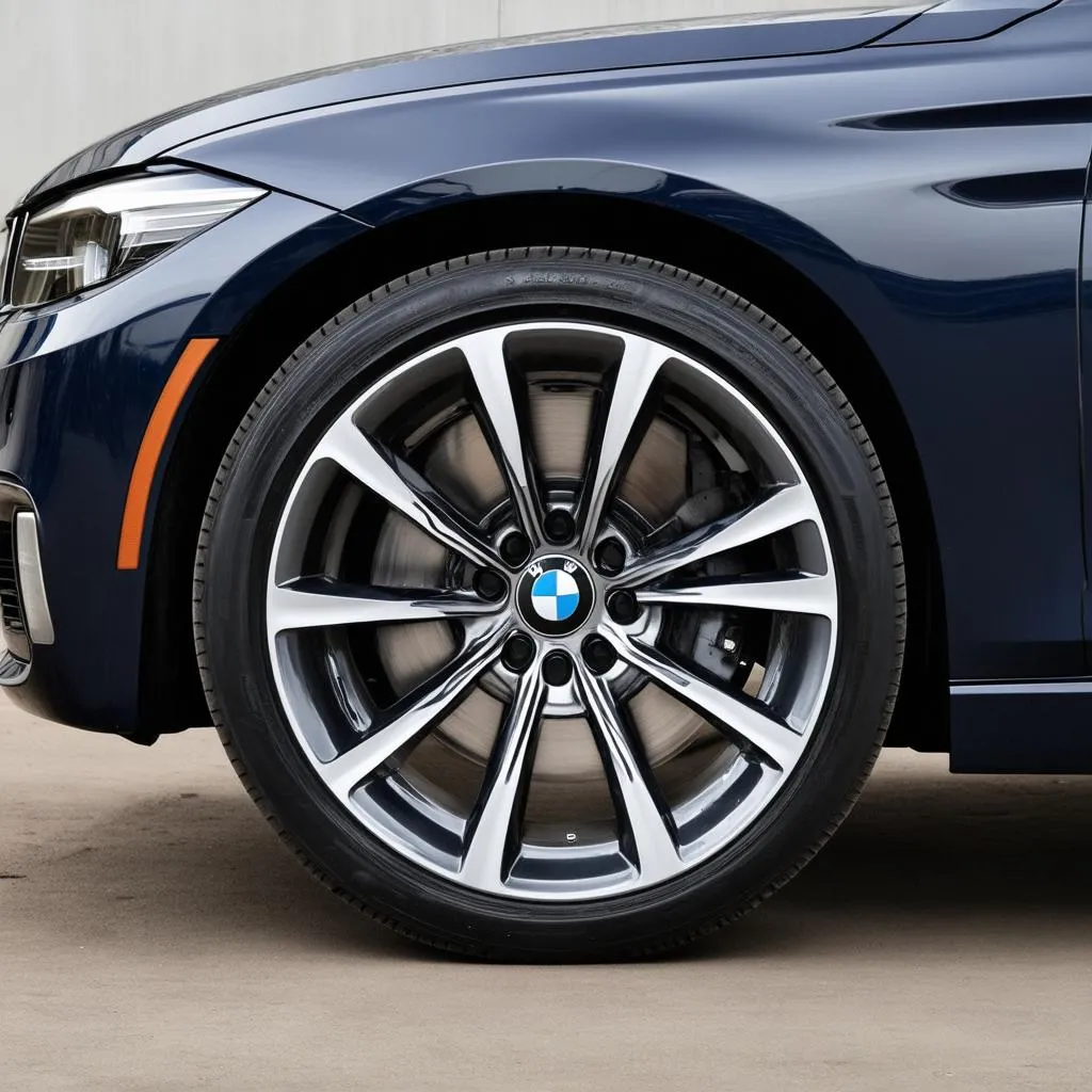 Closeup of BMW 3 Series Rim