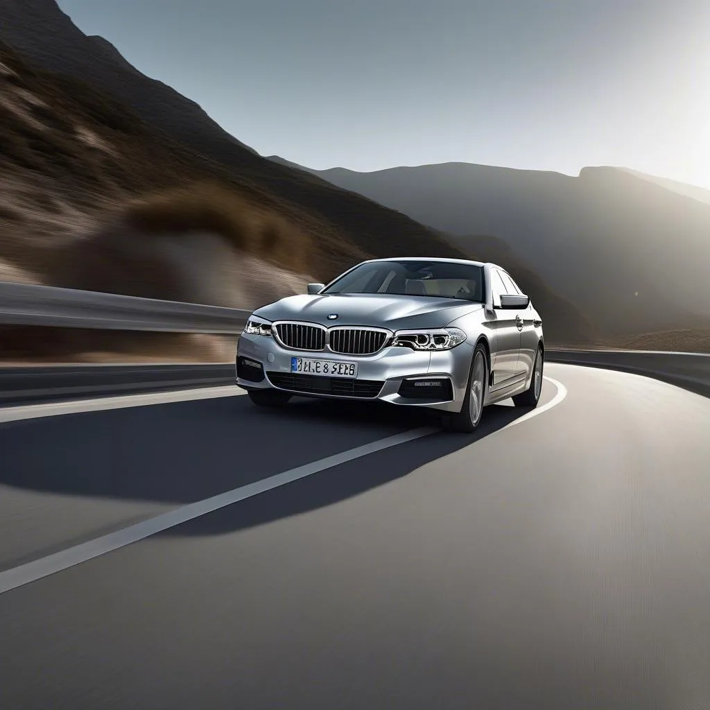 BMW 5 Series on the road