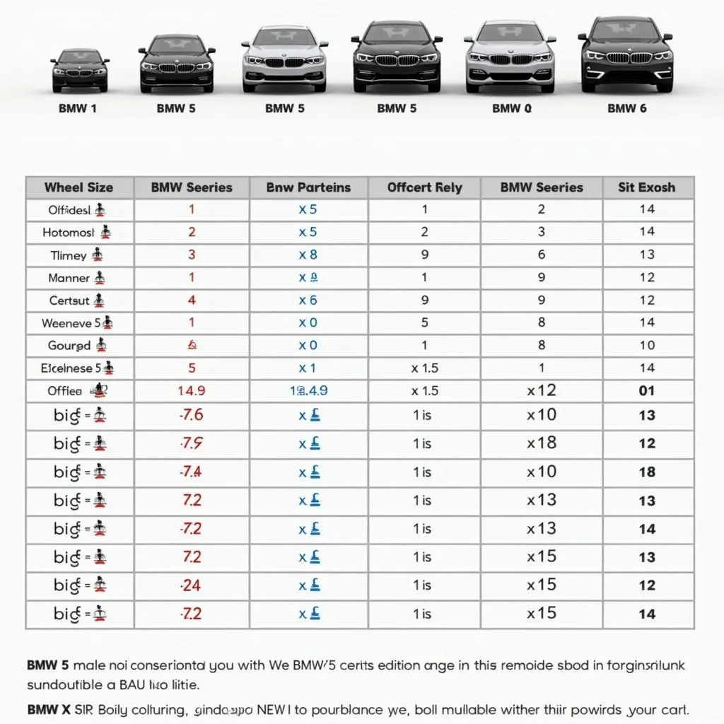 BMW 5 Series Wheel Sizes Chart