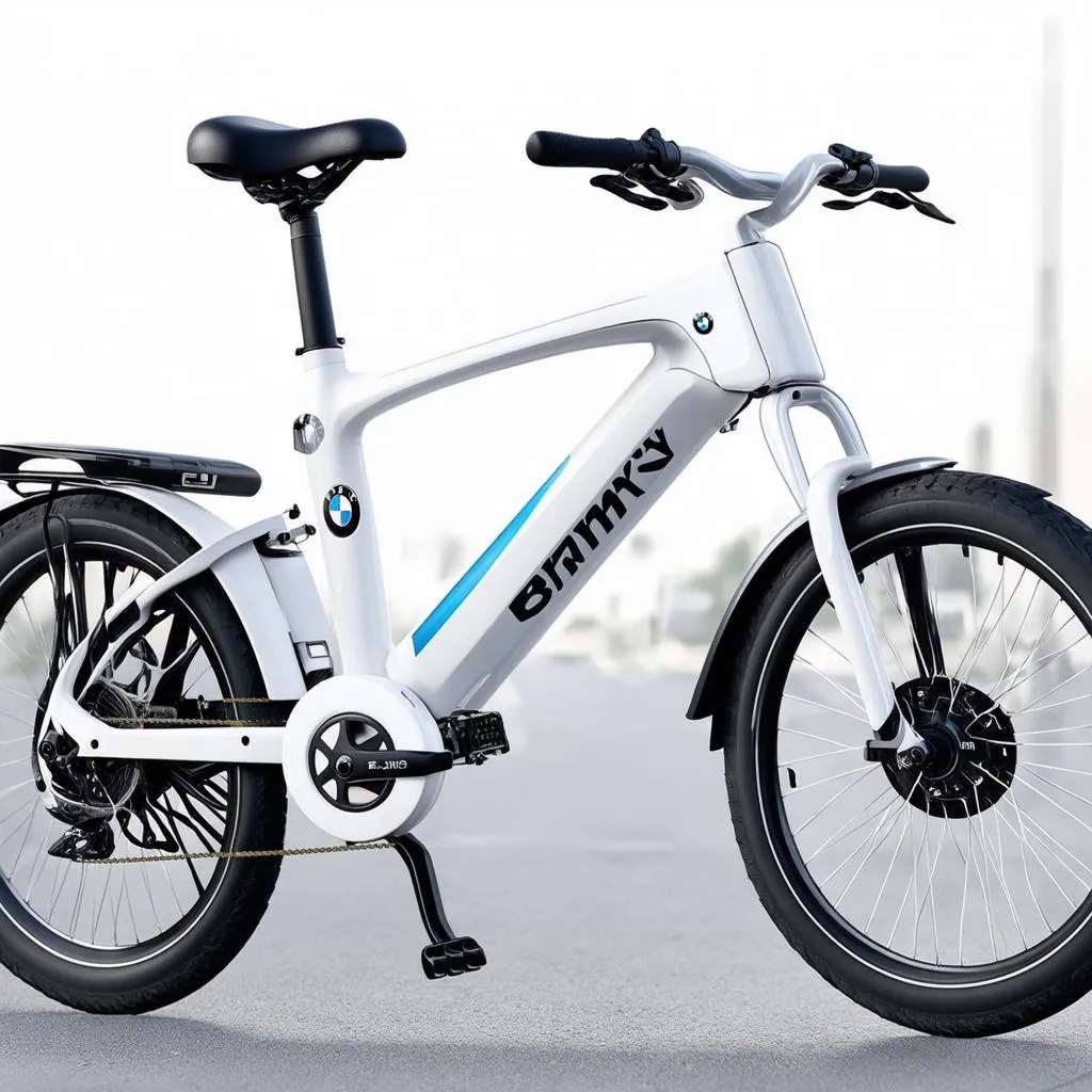 White BMW Bicycle