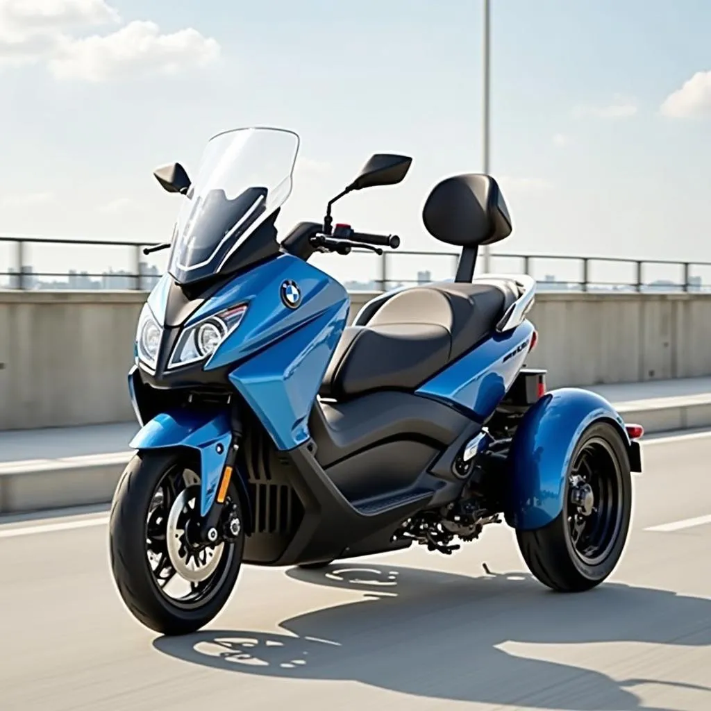 BMW C 400 X motorcycle in an urban environment