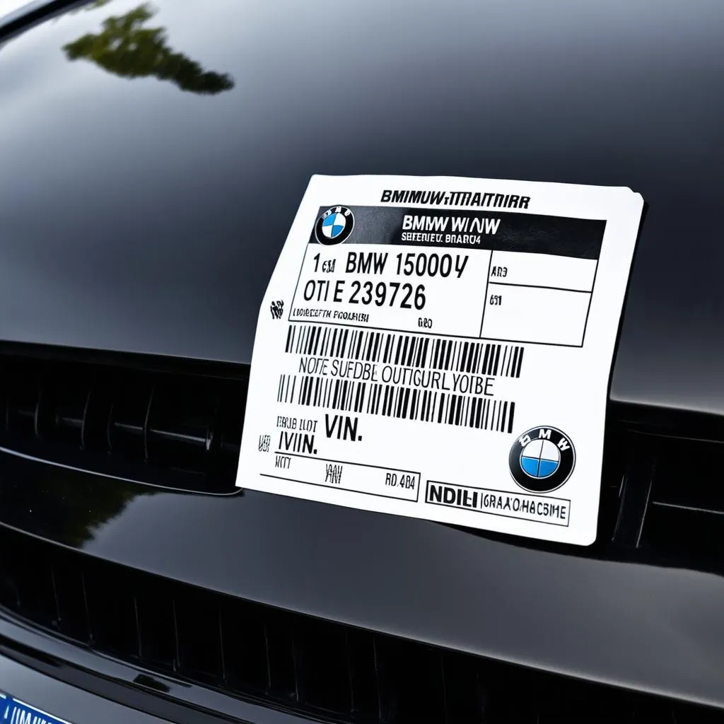 BMW Car Tag Close-Up