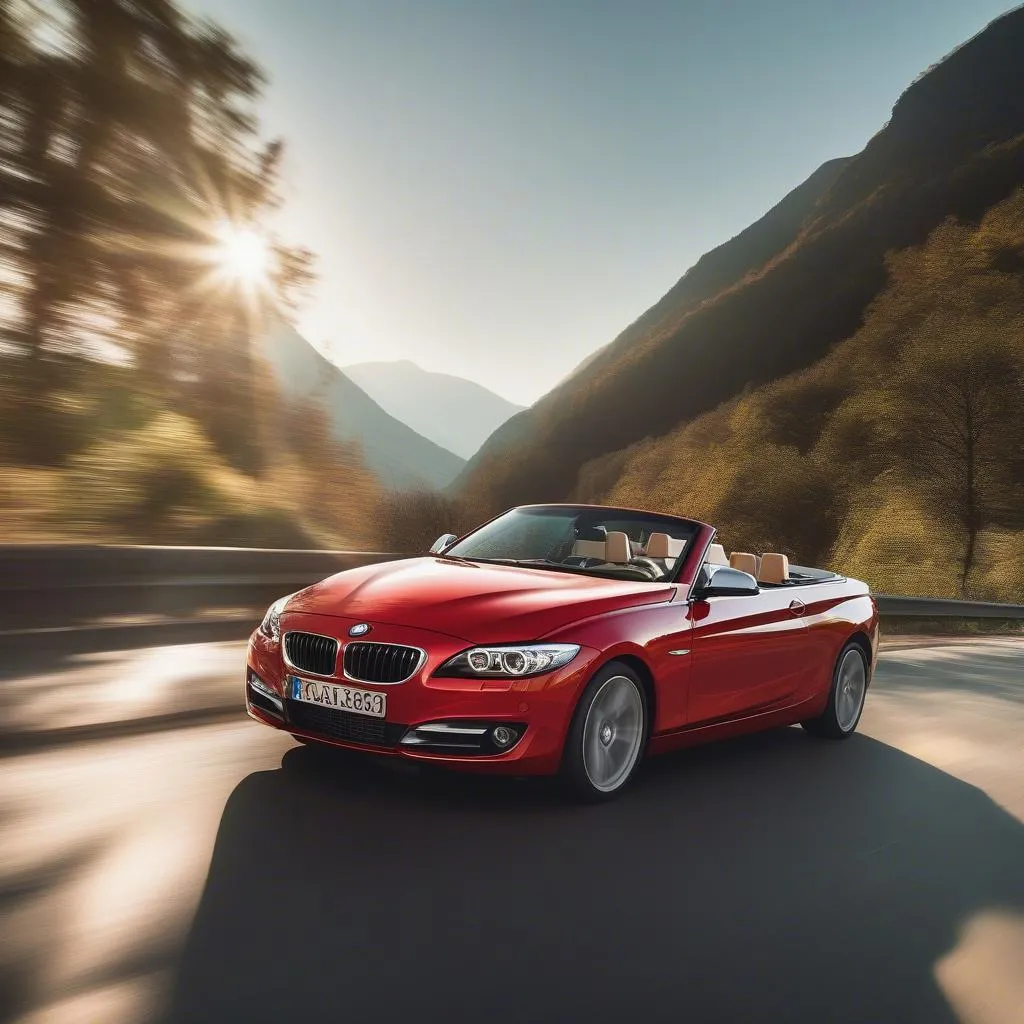 Red BMW convertible