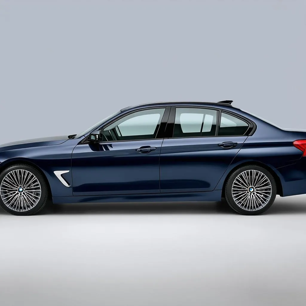 BMW dark blue sedan